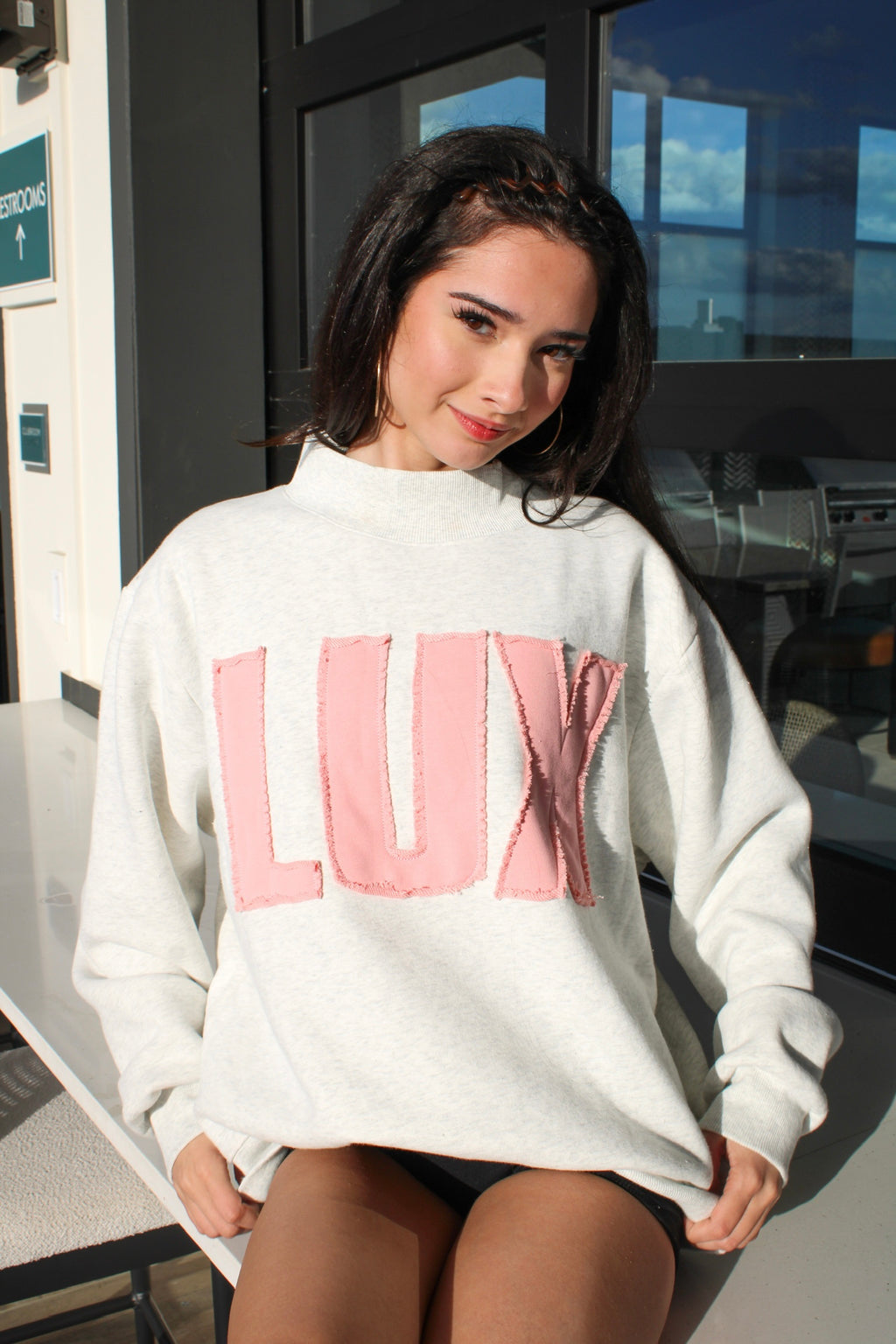 LUX Mockneck Sweatshirt | Blush